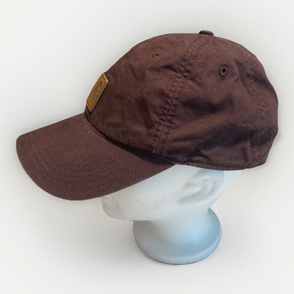 Carhartt Adjustable Dad Hat Brown Cotton Cap Leather Patch Logo Unisex - Picture 4 of 7